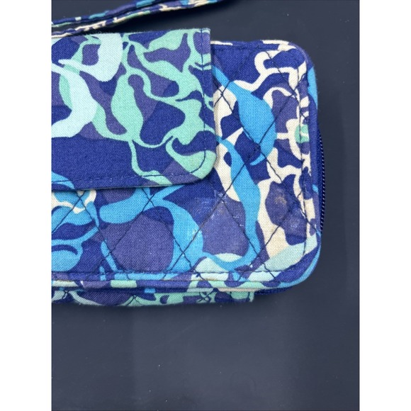 Vera Bradley Smartphone Wristlet Wallet Blue Green - Picture 3 of 7